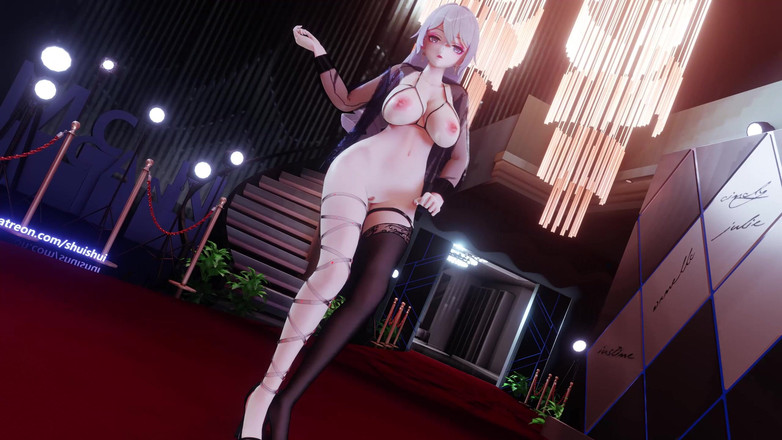 MikuMotion: [mmd]hot Růžová obvaz na jednu nohu černá hedvábí