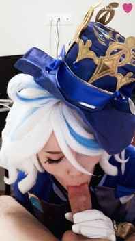 The Kinky Furina From Genshin Impact Prefers Aether's Nutritious Cum, Which Is Supposed to End up in Her Shaved Pussy