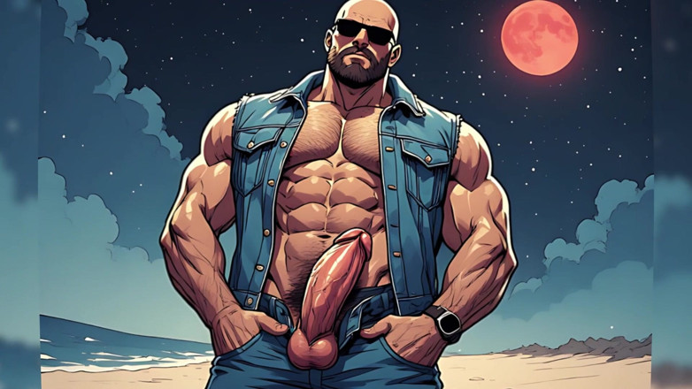 Erotic Man: Члены на пляже (ai)