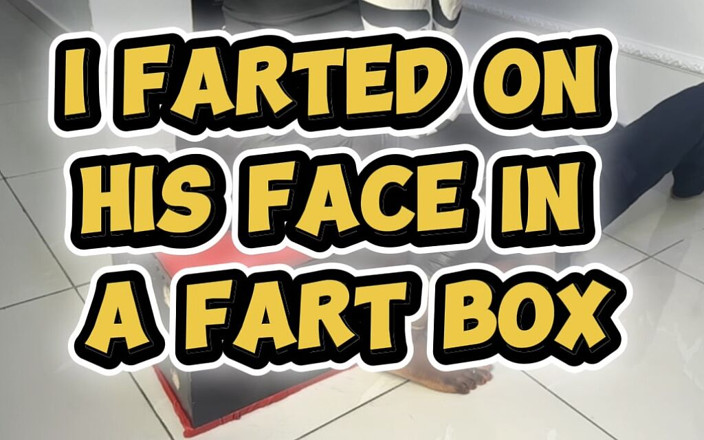 African Fart Queen: African Mistress Farts on His Face in a Fart Box