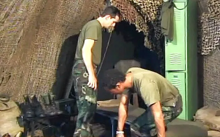 Bareback TV: Military hunks having interracial gay sex