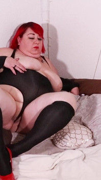 Beautiful in Red and Black Blancagirlbbw Those Heels!