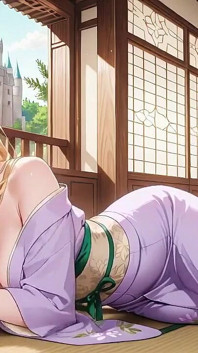 Si blonde di Lavender! Berlutut bertelanjang di bawah Gate Torii Merah, Andoufnya Menggigil Di Angin
