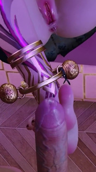 3D asiatische cosplay schlampe mit dicken möpsen hat einen hardcore-footjob-sex