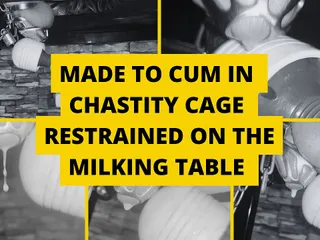 Made to Cum in Chastity Cage Restrained on the Milking Table