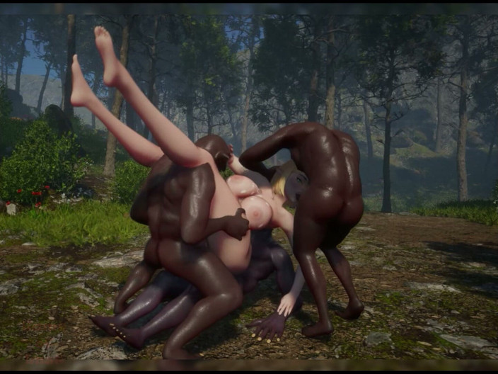 Game of Lust 3D: Gol 3D prsatá jeptiška ošukaná 3 Gobins DP a Deepthroath