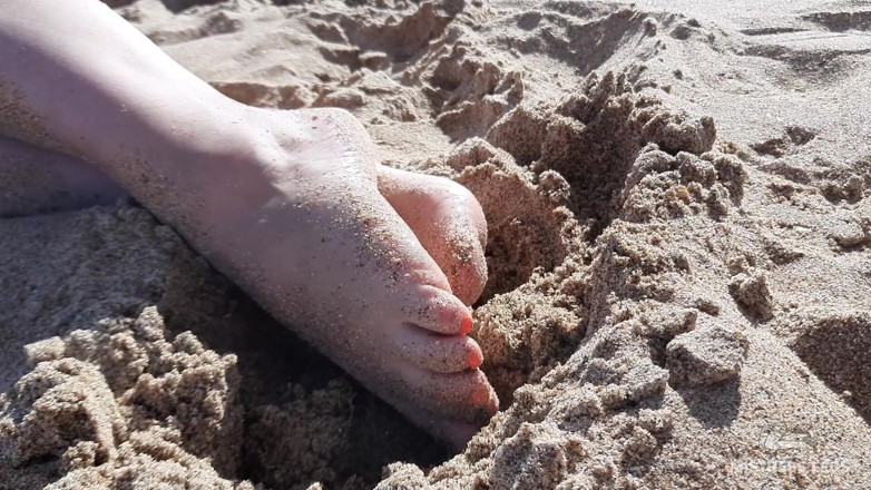 Mistress Legs: Mistress legs barefoot on the summer sea beach