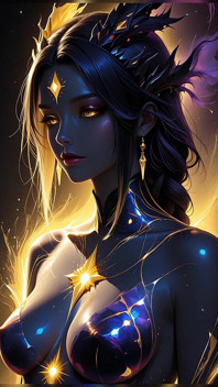 Void Empress Rising From Dark Matter with Golden Astral Threads Cosmic Fantasy Ai Art Slideshow