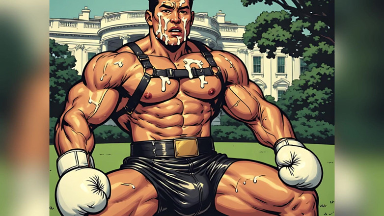 Erotic Man: Asian Cum Covered Muscle Men Art