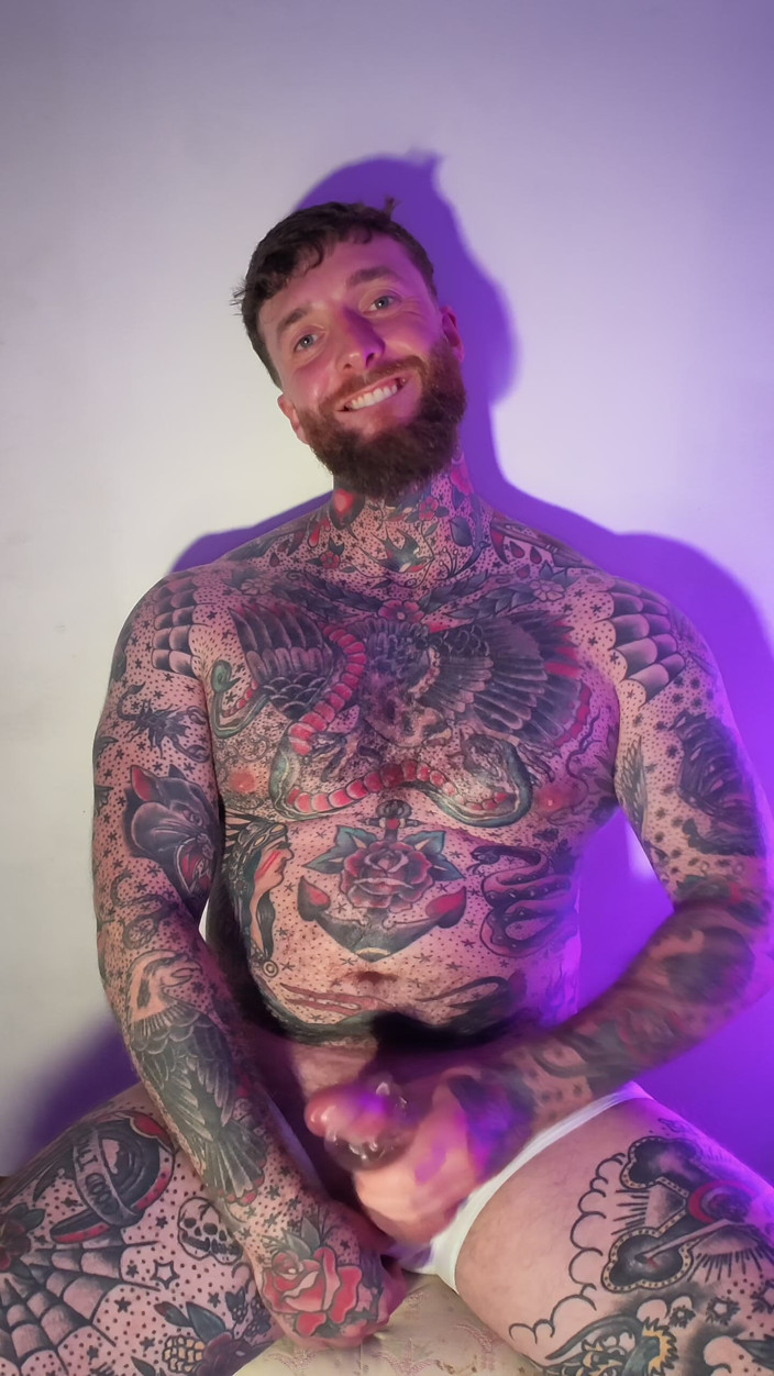 Tattooed Dom: Tattooed Dom Sweaty Cumshot Alpha Video POV