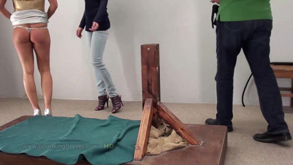 Spanking Server: Barra in predicament bondage position gets ass whip