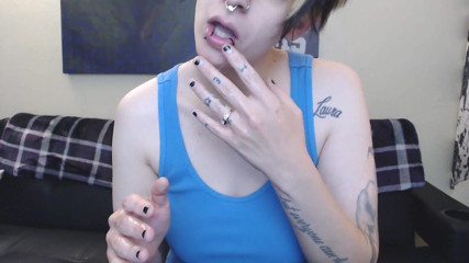Abby Anna: Hand Covered in Spit Spitting