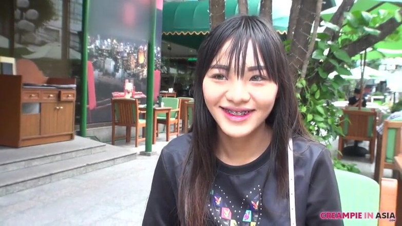 Creampie In Asia: Her long black hair looks good on her slim body...