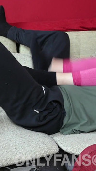 Amateur Facesitting and Ballbusting in Socks and Leggins