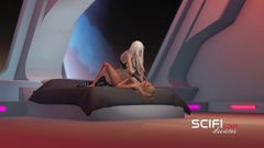 3dxpassion-transgender: Sci-fi potěšení. Sexy 3D shemale se dobře baví s lesbičkou