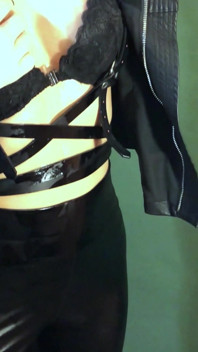 Shiny Leather Leggings and High Heels Tease: Oil-soaked Ride & Cum Drenched Pants