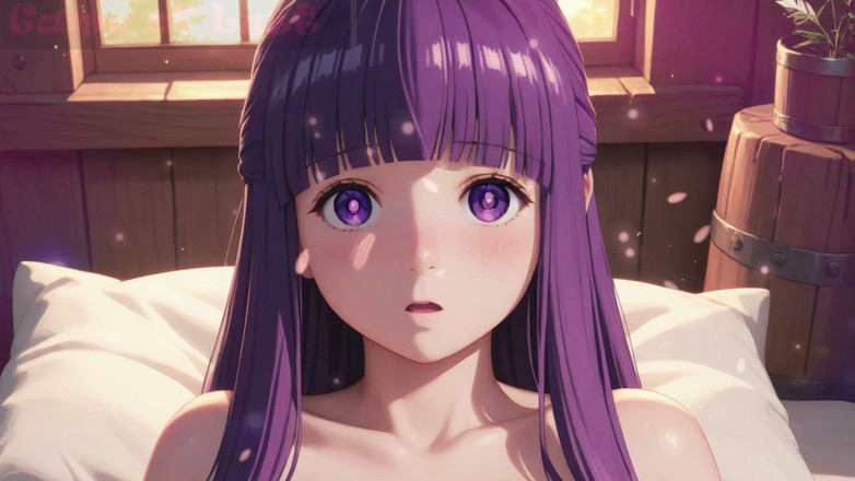 Game of Lust 3D: Gol Anime грудаста краля з фіолетовим волоссям трахається від першої особи