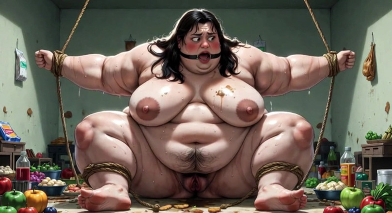 YOUR BEST FANTASY: Obese SSBBW in Rope Bondage - Desperate Hunger &amp; Thick Hairy Bush
