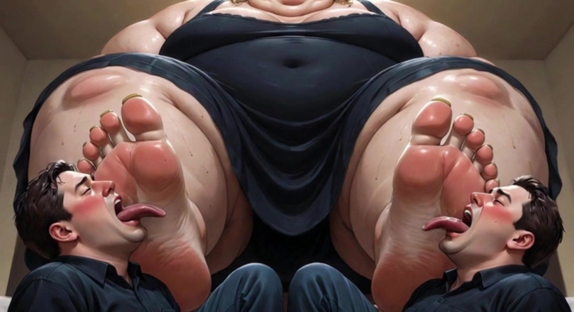 YOUR BEST FANTASY: L'obesa dominazione del piede sSBBW - gli schiavi maschi si pulisce...