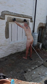 Balls Chained & Pegged Outdoors