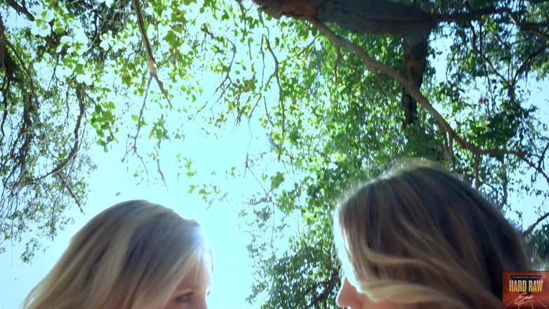 Hard raw sex: Outdoor lesbian session with horny blondes