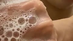 My Wife Jerks off Her Lover's Huge Cock in Our Bathtub While I Wait in the Bedroom