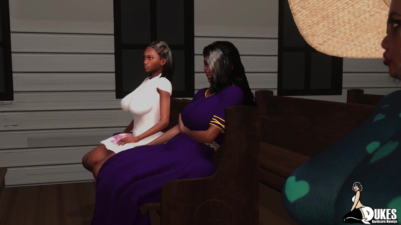 Dukes Hardcore Honeys: Big butt granny catches the Pastor fucking after church