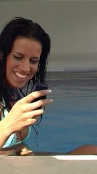 Hot Skinny Exgf Klara Playing Her Pussy in the Pool