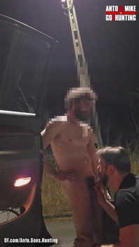 Random Straight Hairy Portuguese Guy with Big Dick Conviced to Get His First Gay Blowjob