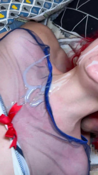 Hubená milf drsná bukkake skupina šuká ve stoje DP