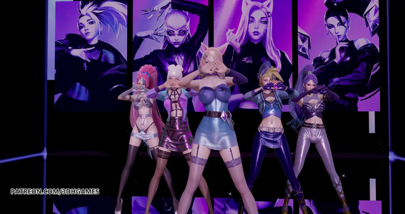 3D-Hentai Games: En kötü seksi striptiz ahri akali evelynn kaisa seraphine 3 boyutlu...