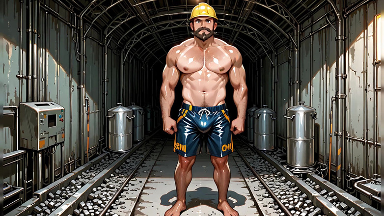 Erotic Man: Kaslı ai karakterler gömleksiz