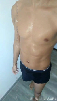 All in Sweat After Working Out.