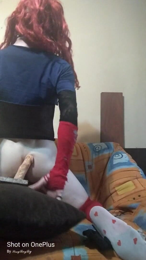 SissyBoySlutty: Sissy slut ride dildo