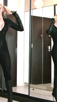 JOI spel i spandex catsuit