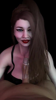 Busty Asian MILF in Tight Leather Gives Blowjob in POV