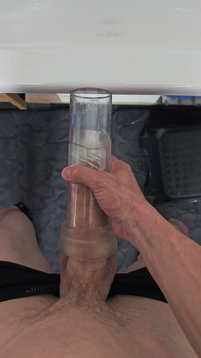 Bigdildo-Boy69: Full View Stroking My Hard Cock in a Clear Fleshlight...