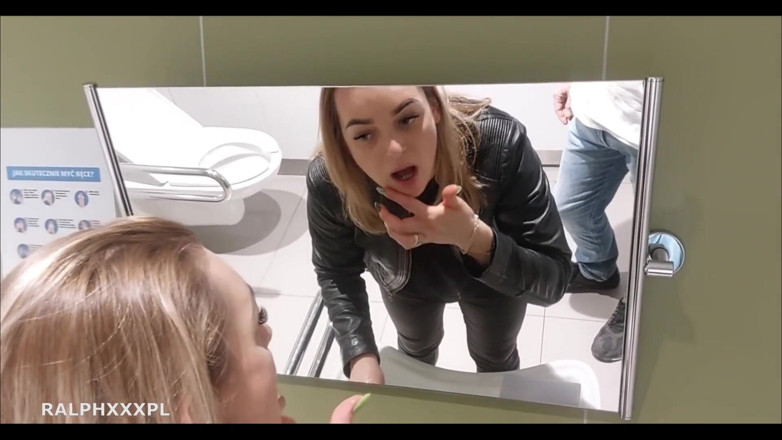 RalphXXXpl: Cheating Wife Blowjob Random Guy in a Public Restrum and...