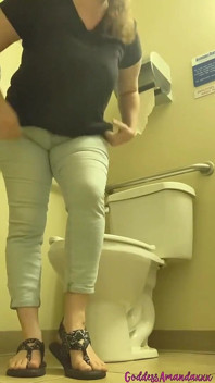 Follow Me in Public Bathrooms Wearing a Pink Thong
