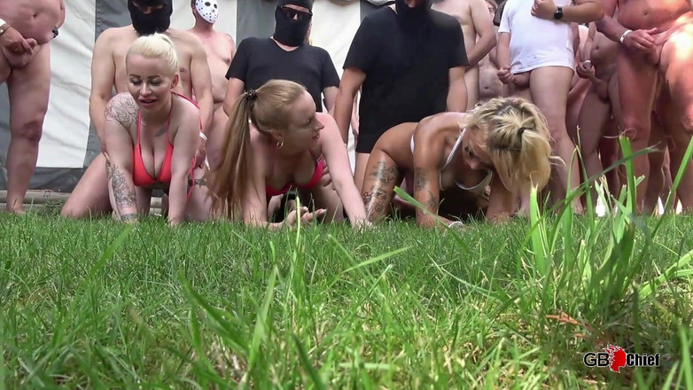 GangBang-Dream: 3 spermasletten voor creampie-gangbang buitenshuis