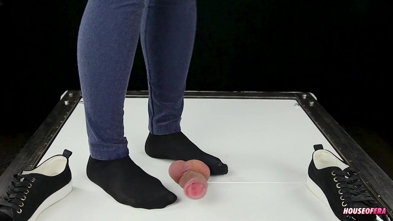 House of Era: Cock trampling by sneakers in dance CBT