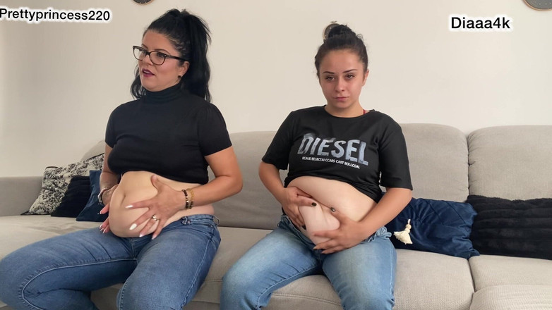 fartingclub01: 2 Sexy Girls Playing with Bellies and Farting in Jeans