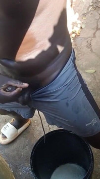 Guy From Africa Hides in Neighbors Outdoor Bathrooms Then Releases Massive Cumshots