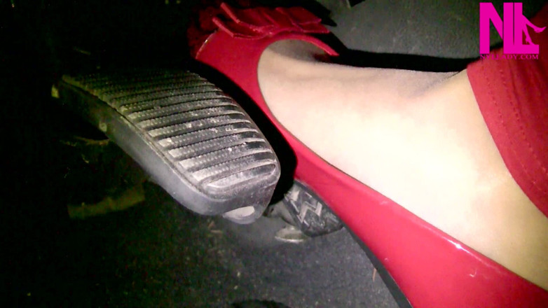 Nyllady: Light and Slow Pedal Pumping in Red Patent Flats and...