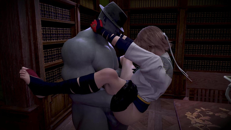 PornoWorkShop: Halloween. the Tyrant Roughly Fucks the Bitch in the Library...
