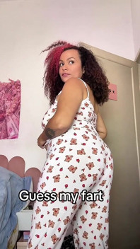 Curvy Latina Farting in Cute Pajamas