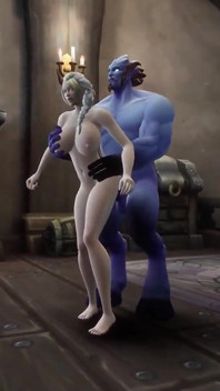 blond häxa tar stor blå kuk: Warcraft parodi