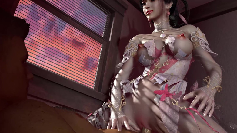 Why fuck so hard: Une modèle cosplay salope excitée en 3D vêtue d’une robe sexy...