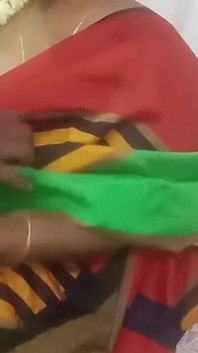 Tamil Sari gorąca gospodyni domowa Ciężko