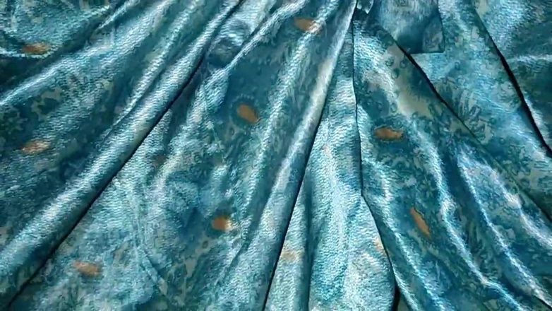 Satin And Silky: Satin Silk Handjob Porn - Cum on Satin Silky Green Print...